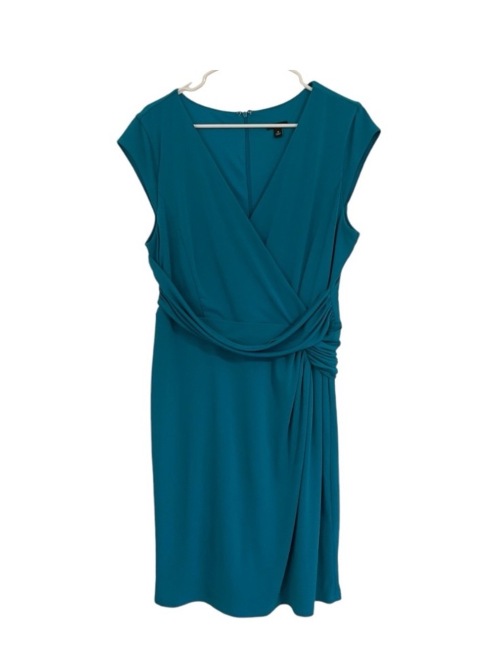 Ann Taylor Teal Draped Sheath Dress